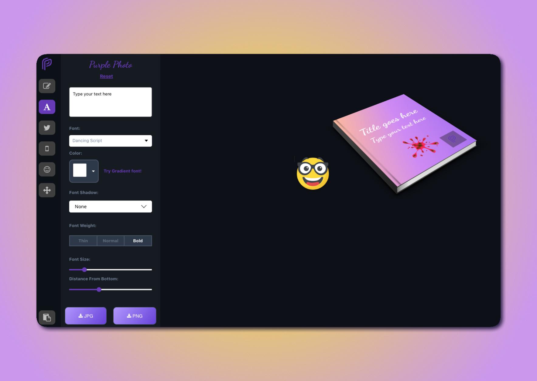 Purple-photo dashboard