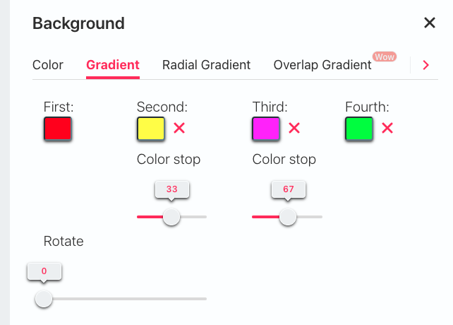 Background size panel 